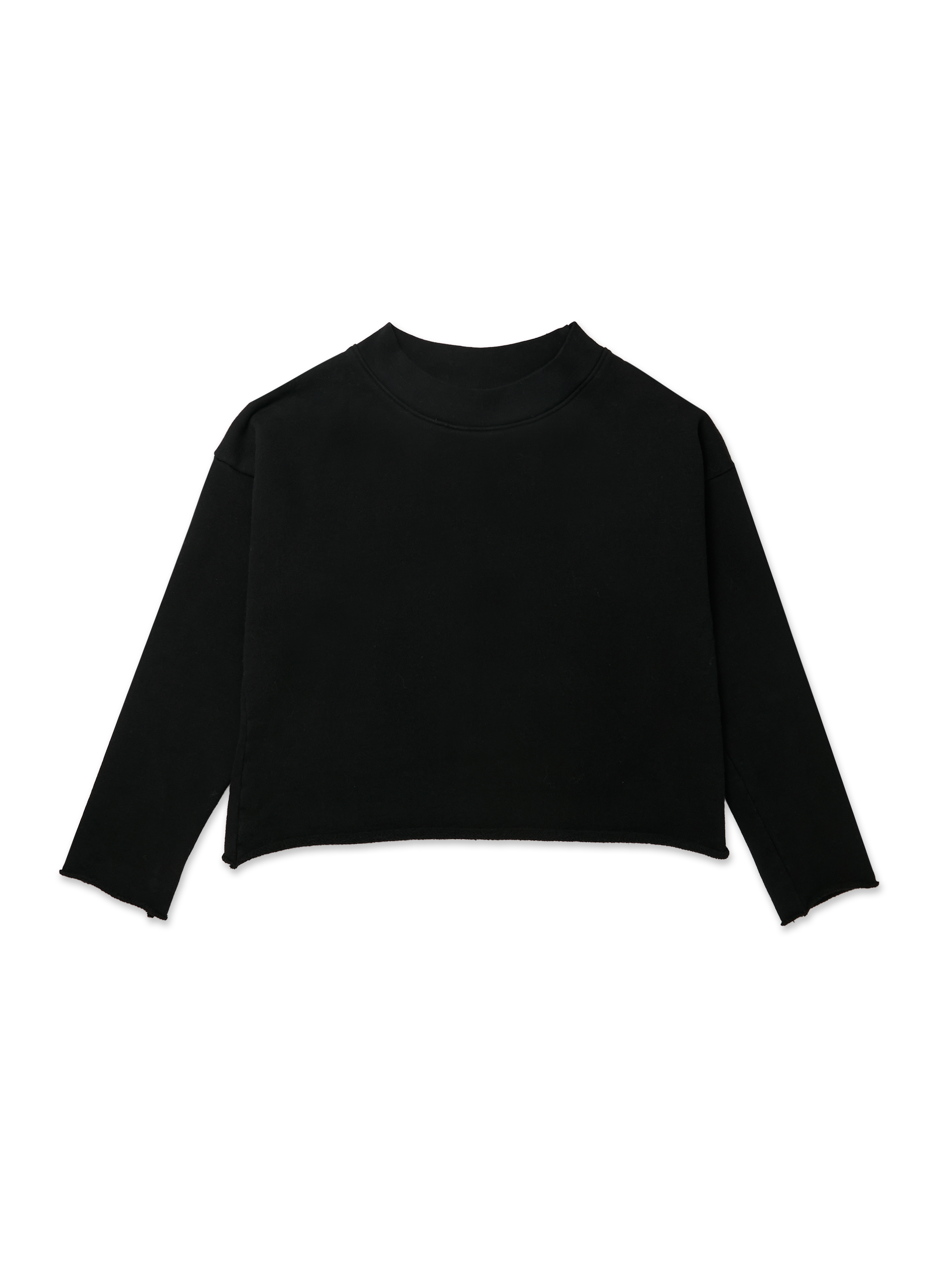 Faire Cropped Crew Sweatshirt — Black