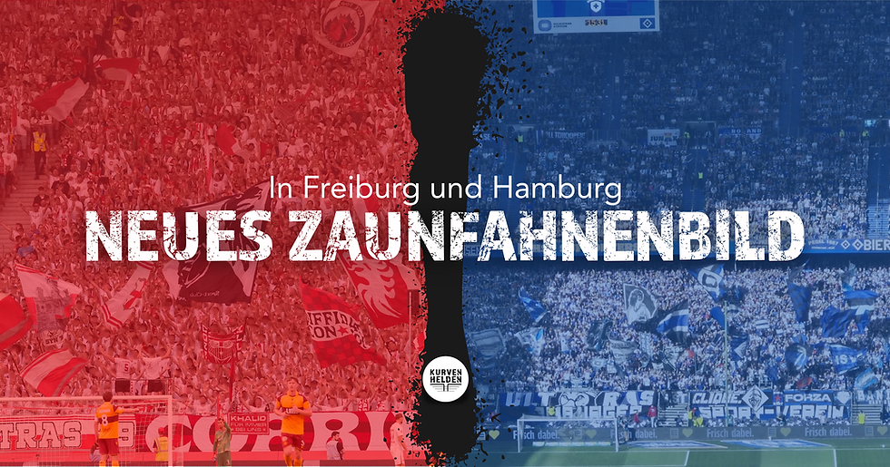 Zaunfahnen in Freiburg und Hamburg