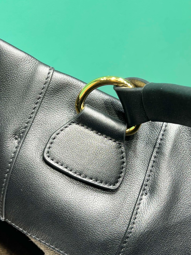 섬네일: 라지 가죽 숄더백 1BC219 블랙