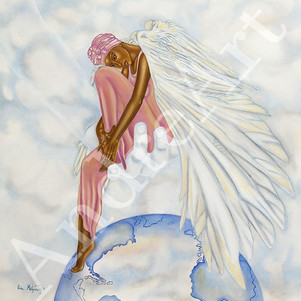 At Peace-  African Ebony Giclee Prints- Paintings by Human Ebony Ethnic Oil Paintings- American African Art Giclee Prints for Sale