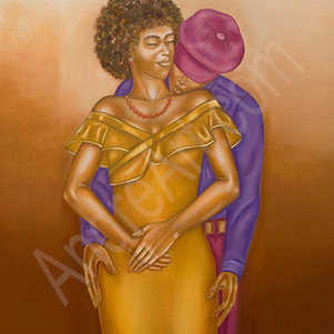 Soul Mate-  African Ebony Giclee Prints- Paintings by Human Ebony Ethnic Oil Paintings- American African Art Giclee Prints for Sale