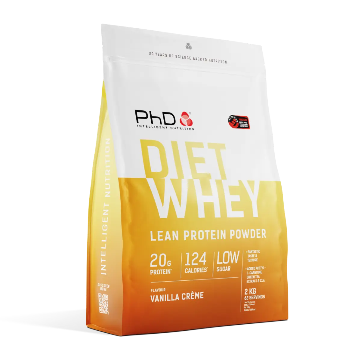 PhD Diet Whey Powder, Vanilla Crème Flavour 2kg