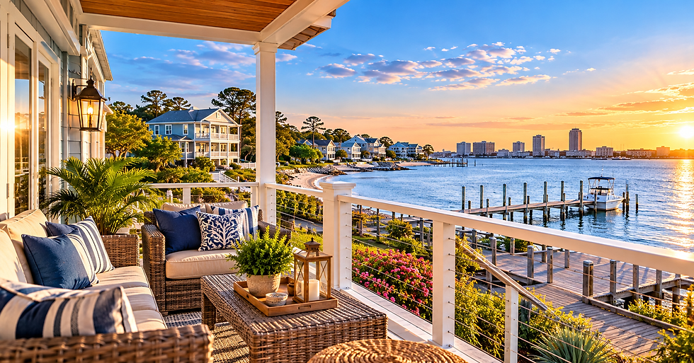 Golden Hour Waterfront Porch Retreat