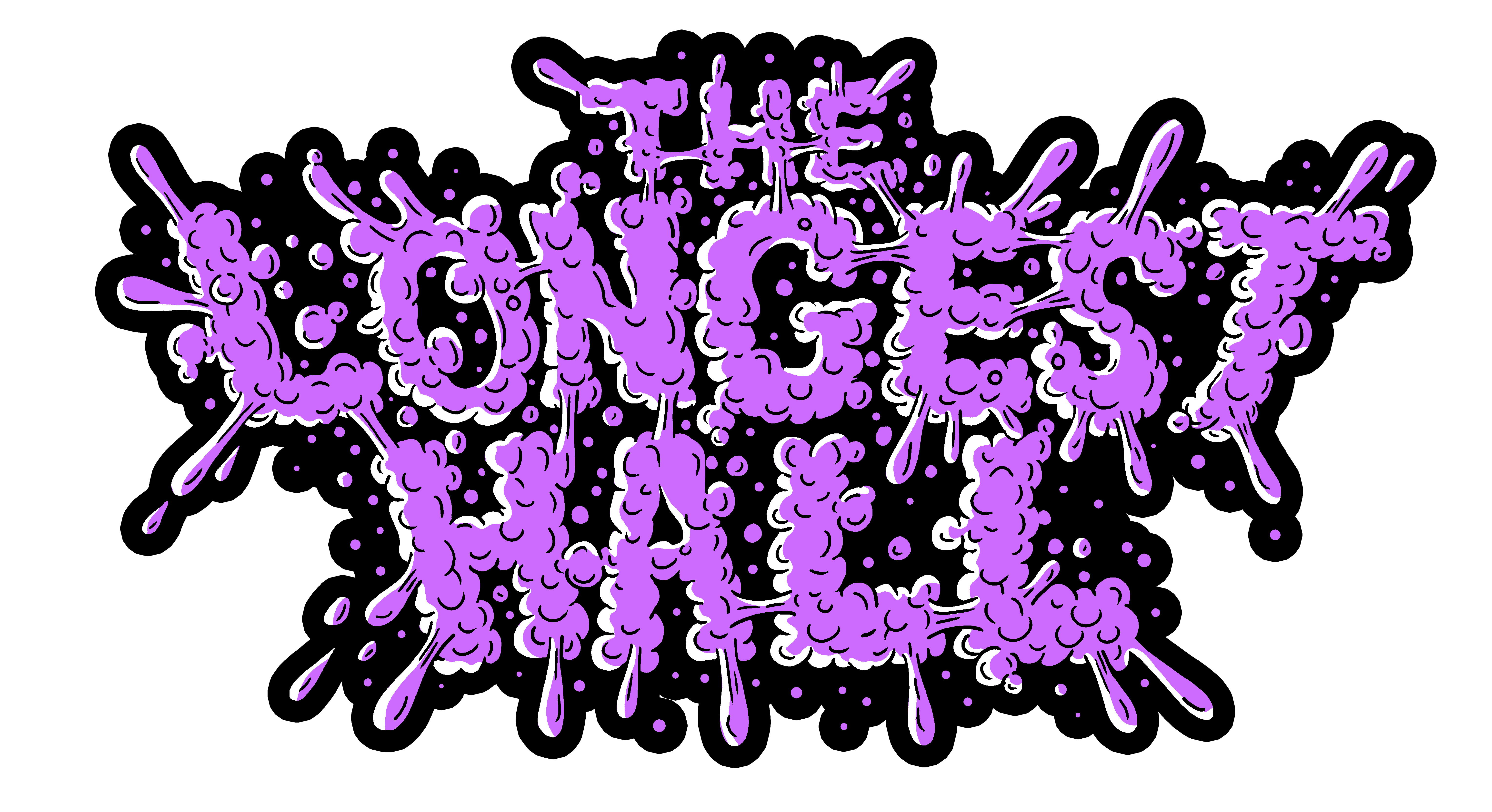 9x5 Die Cut XL Sticker Purple artwork on Black Background