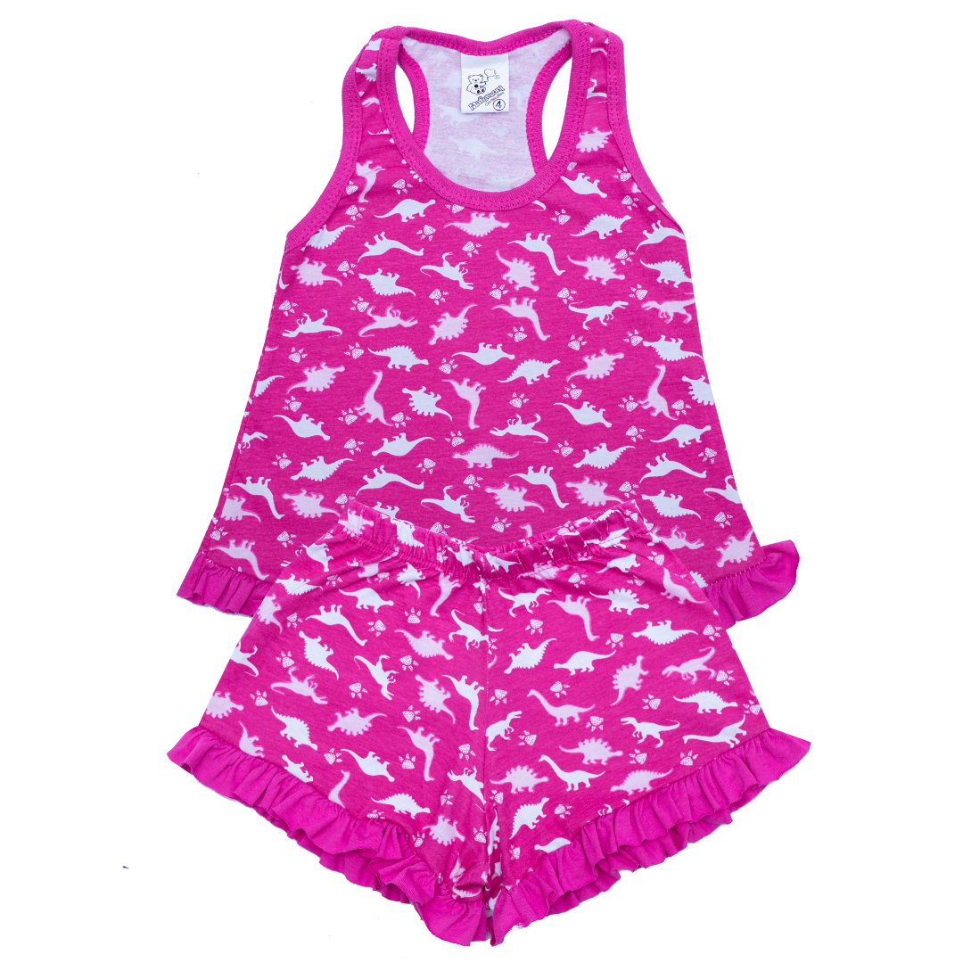 Pijama Baby Dool Regata Estampado Com Babado