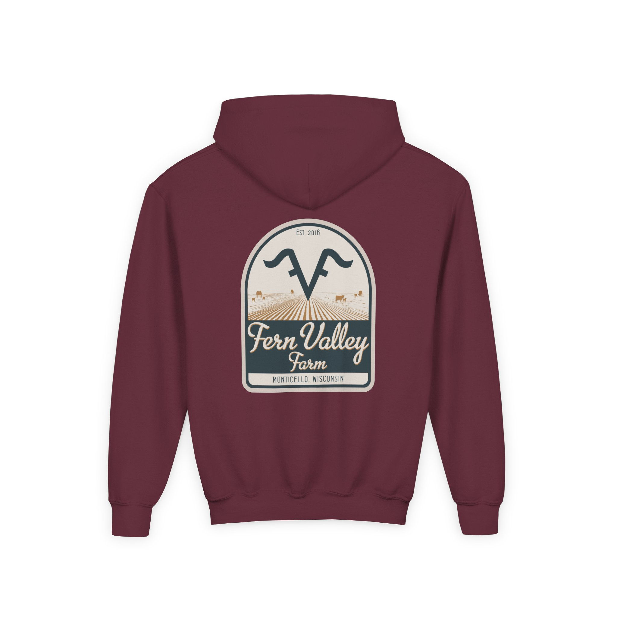 Youth Heavy Blend Hooded Sweatshirt - Fern Valley Farm