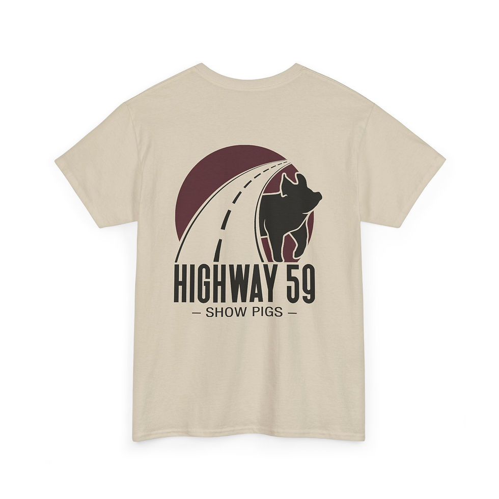 Thumbnail: Adult Gildan Unisex Heavy Cotton Tee w/Front & Back Logo - Highway 59 Show Pigs