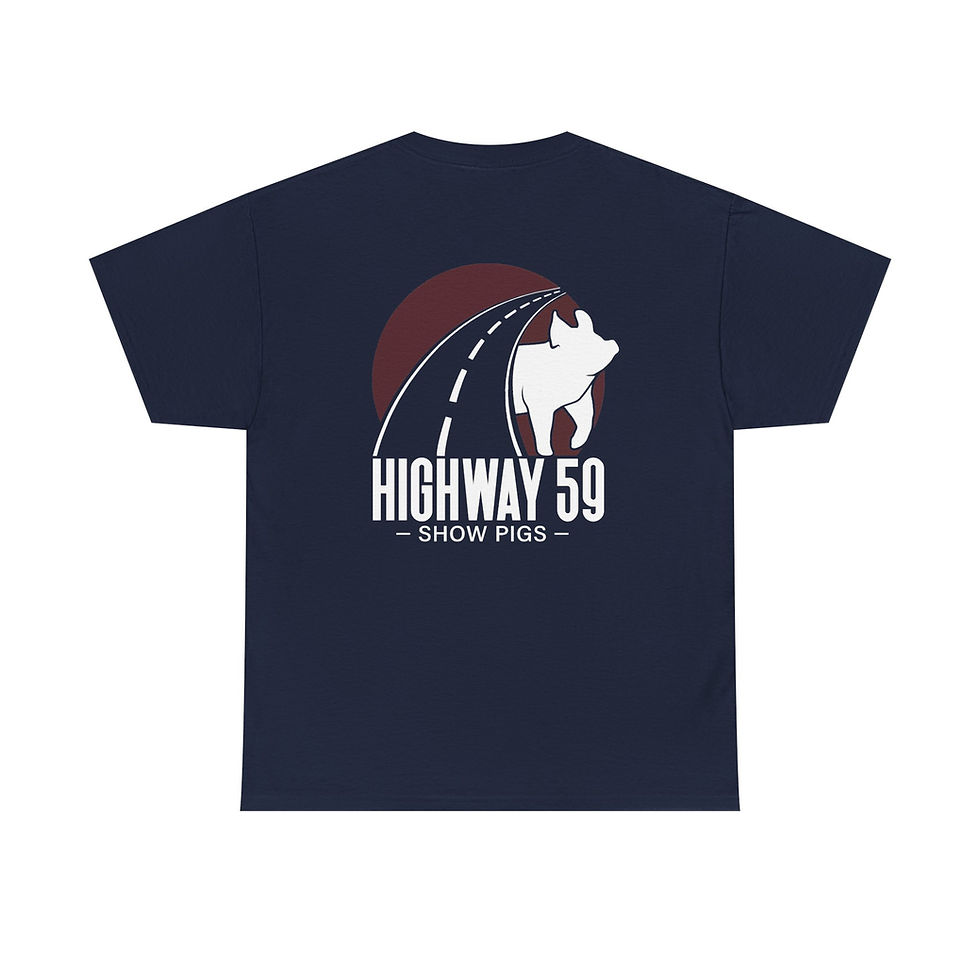 Thumbnail: Adult Gildan Unisex Heavy Cotton Tee w/Front & Back Logo - Highway 59 Show Pigs