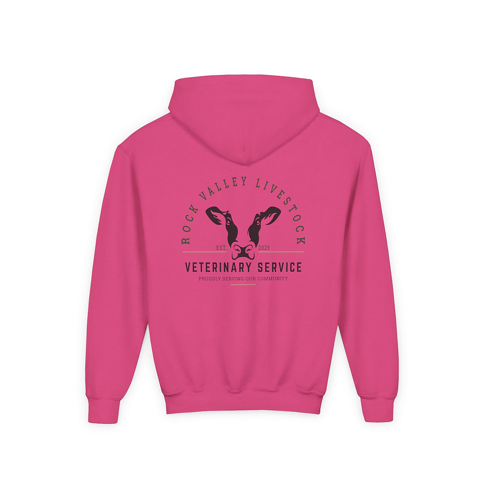 Thumbnail: Youth Heavy Blend Hooded Sweatshirt - Rock Valley Livestock Vet Service