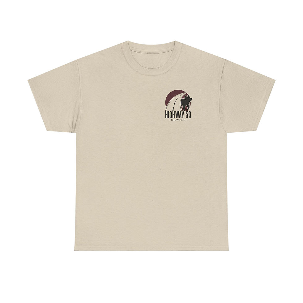 Thumbnail: Adult Gildan Unisex Heavy Cotton Tee w/Front & Back Logo - Highway 59 Show Pigs