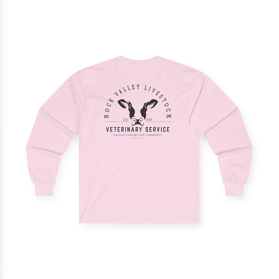Thumbnail: Unisex Long Sleeve Tee - Rock Valley Livestock Vet Service