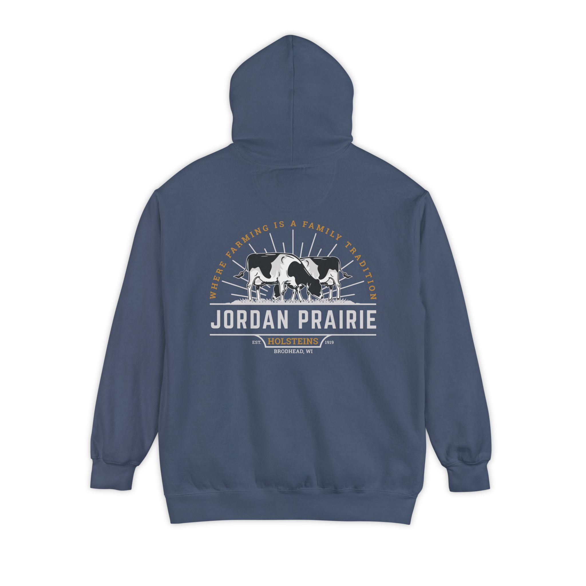 Adult Comfort Colors Hooded Sweatshirt - Jordan Prairie Holsteins