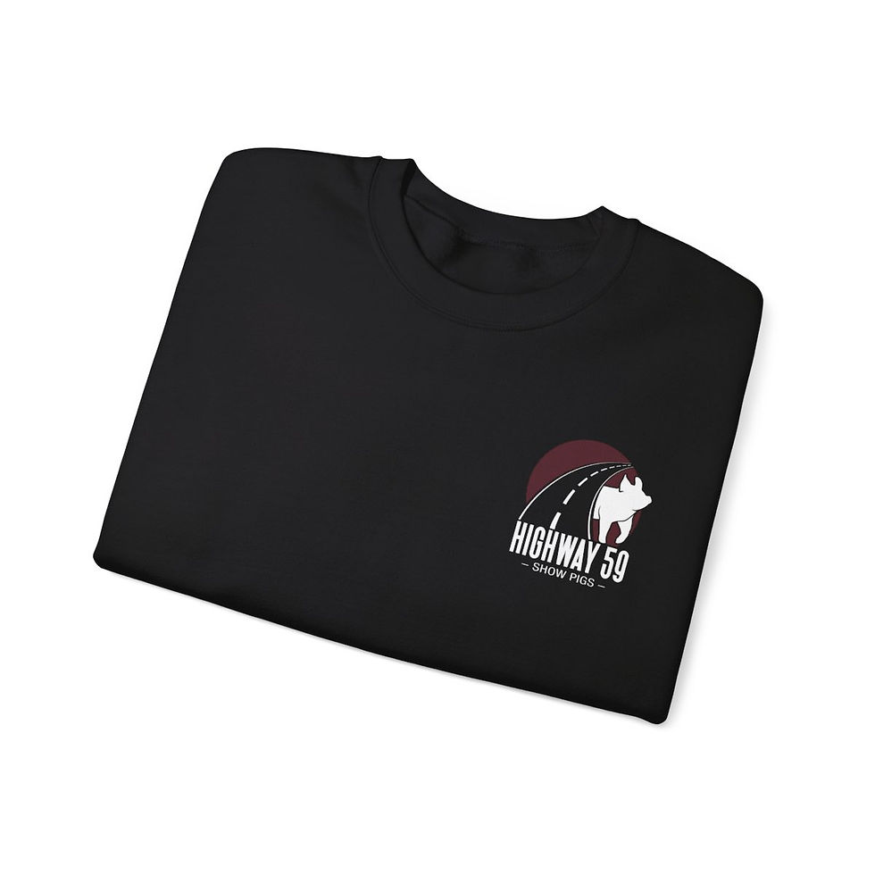 Thumbnail: Adult Gildan Crewneck Sweatshirt w/ Front Chest Logo - Highway 59 Show Pigs