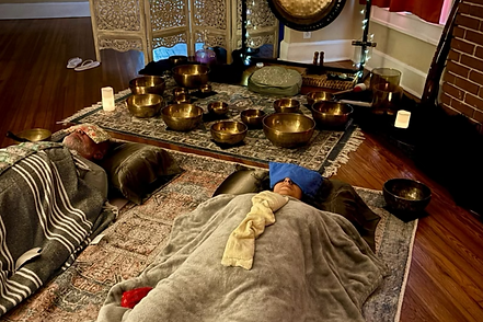 private sound bath and meditation with stretching and breathwork