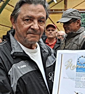 Deutscher Petanque Verband DPV Rolando Jecle mit Ehrennadel in Gold