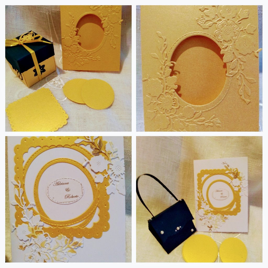 Invitación boda dorado/azul