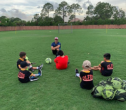 Team on soccer field 