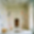 Room with colorful abstract art on walls and ceiling, ornate door, two wooden benches, marble floor, and natural light, creating a playful mood.