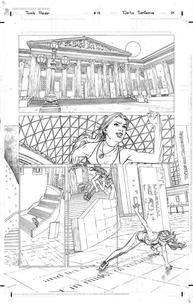 Derlis Santacruz show to us his original layouts from Tomb Raider Comic #13