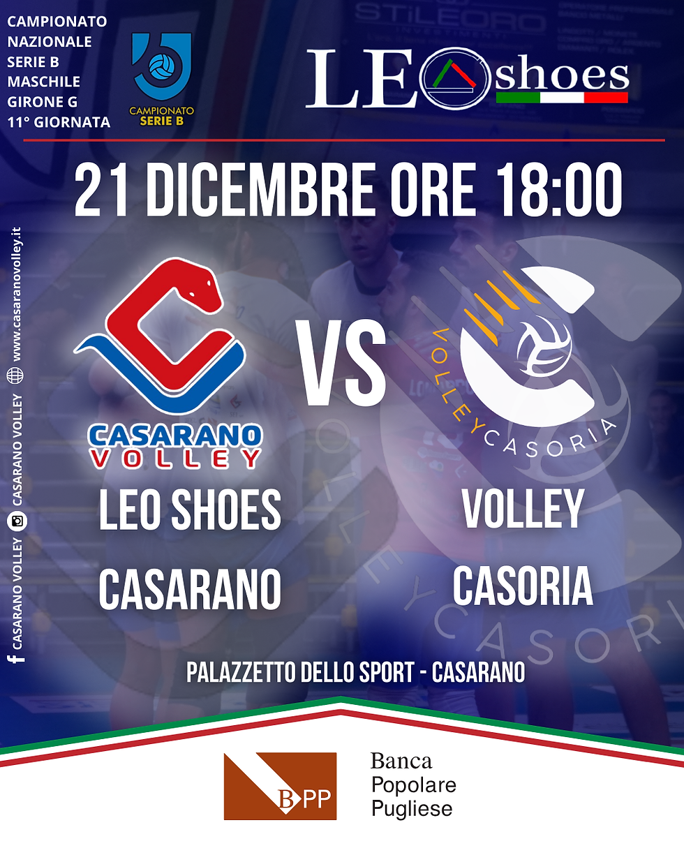 LEO SHOES CASARANO: DOMANI SFIDA DIRETTA CONTRO CASORIA