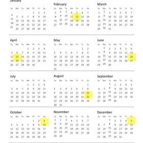 Mary G Hair yearly hair appointment calendar showing scheduled visits every 2–3 months, representing consistent salon care for healthy, well-maintained hair.