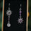 Miniature : Boucles d'oreilles soleil argenté en acier inoxydable et pierres naturelles