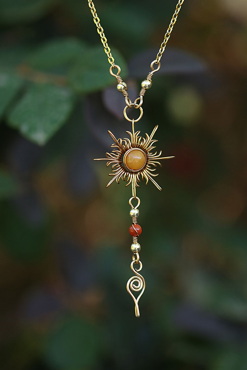 Miniature : Collier soleil pendant "Premières lueurs d'automne"