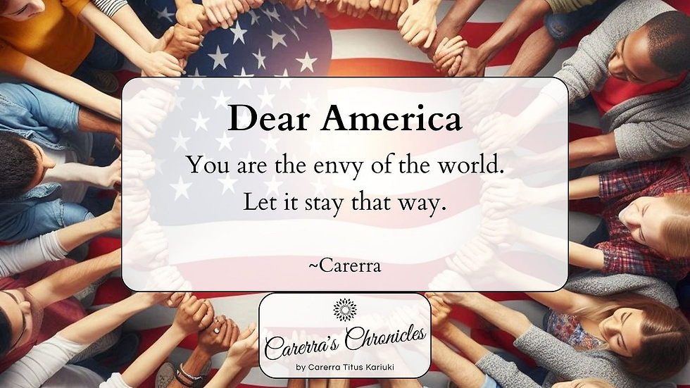 Americans of all races holding hands above the American flag.