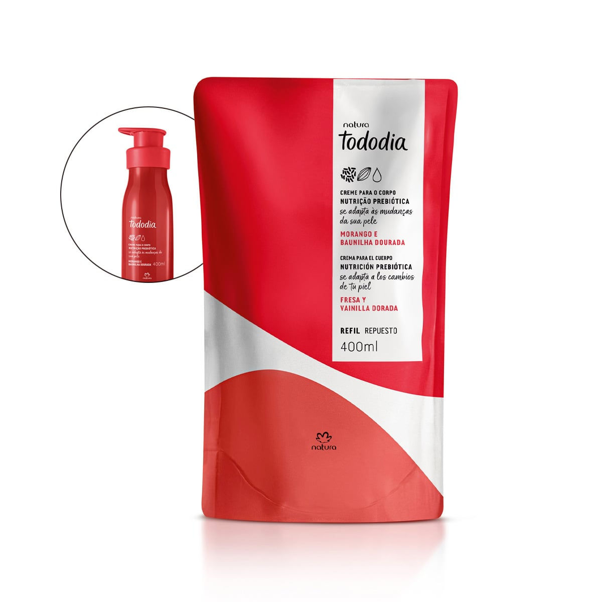 Refil Creme Nutritivo para o Corpo Tododia Morango e Baunilha Dourada - 400ml