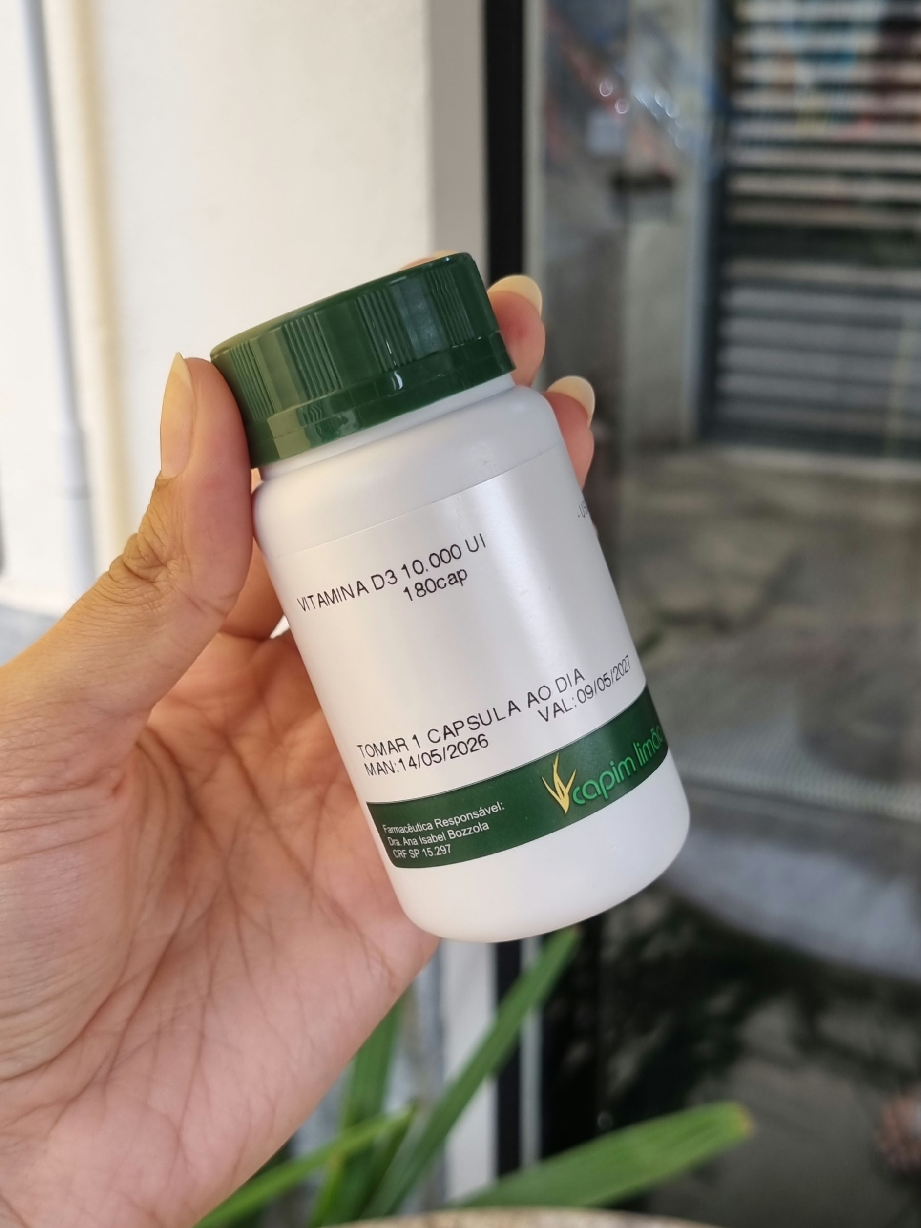 Vitamina D3 10.000 UI Capim Limão - 180 Cápsulas