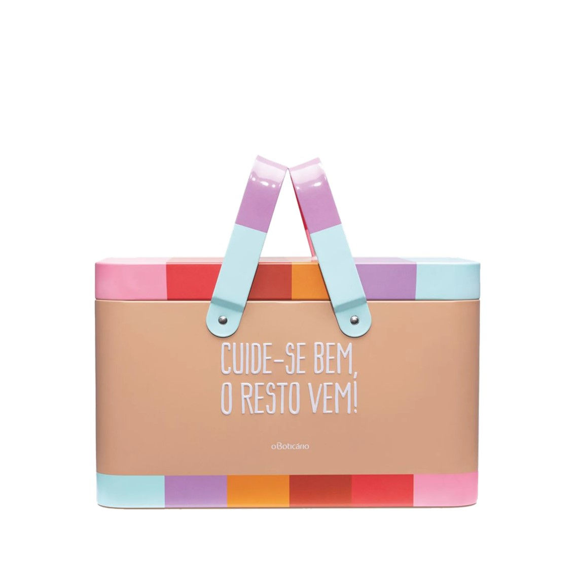 Cestinho De Metal Com Alça Cuide-Se Bem - 20,8 x 12 x 13 cm