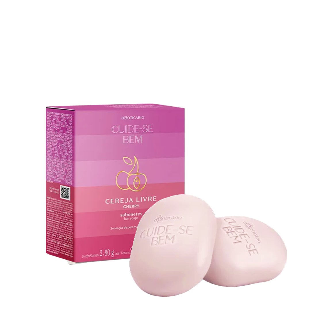Caixa de Sabonetes Em Barra Cuide-se Bem Cereja Livre - 2x80g ⚠️ Val: 10/26