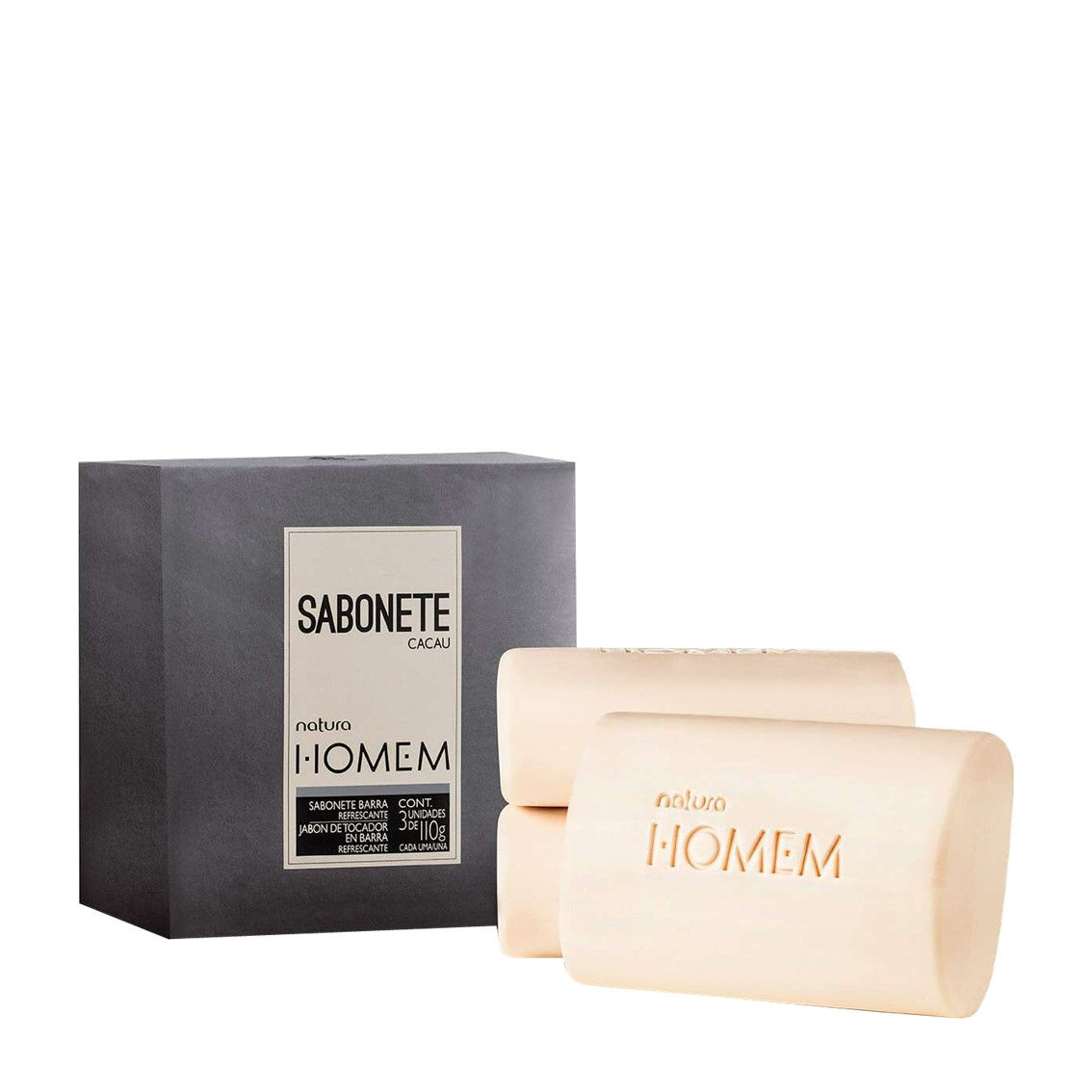 Caixa de Sabonetes Natura Homem Cremoso e Refrescante - 3x110g ⚠️ Val: 10/26