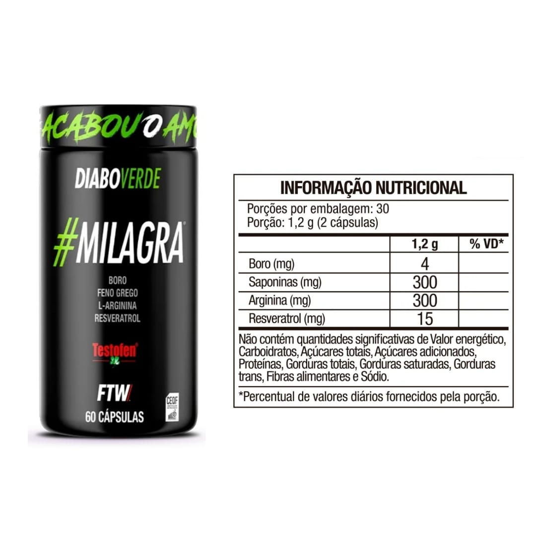 Diabo verde #Milagra - 60 cáps