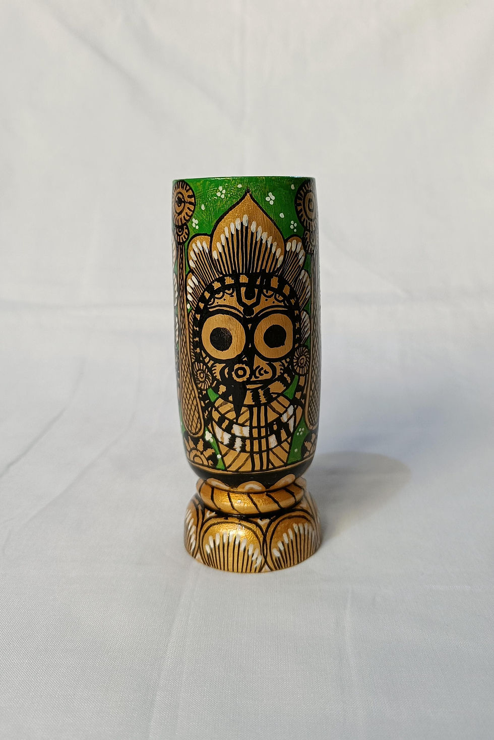 Thumbnail: ABiKA Tini Thakura Pattachitra Wooden Pen Stand