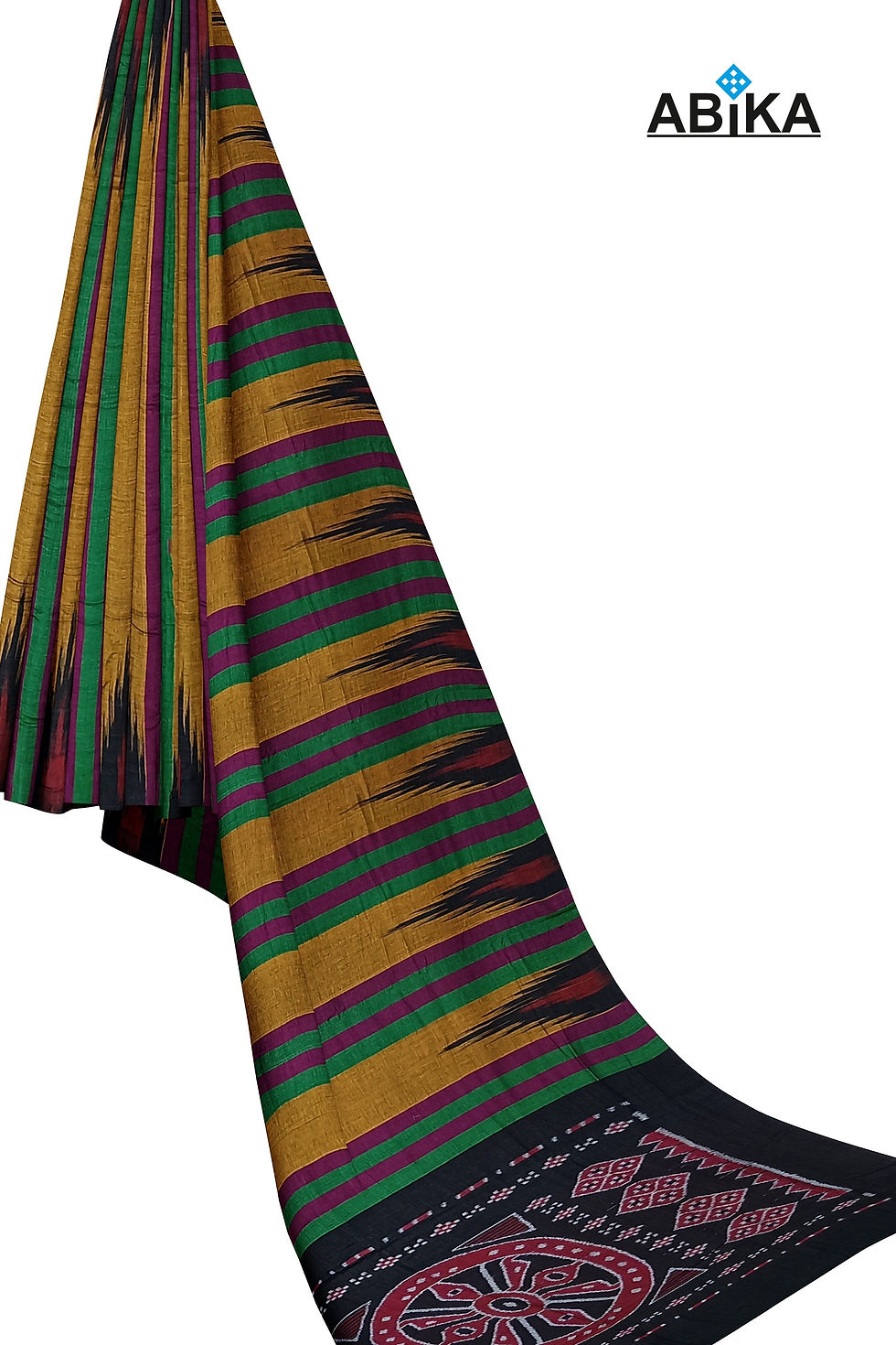 Thumbnail: ABiKA Stripe Kargil Cotton Saree