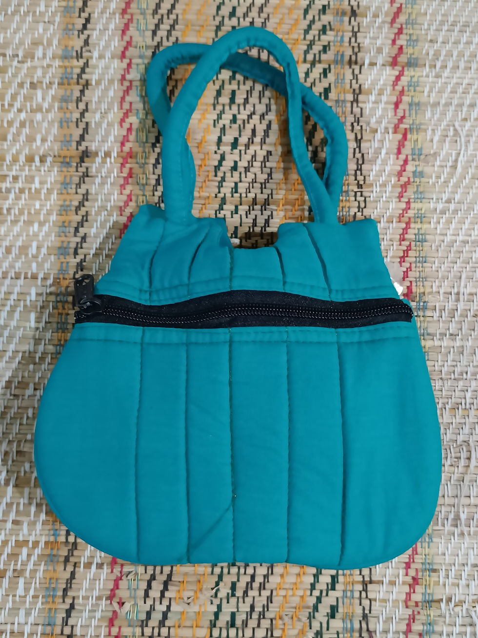 Thumbnail: ABiKA Pipili Applique Cotton Hand Hanging Purse