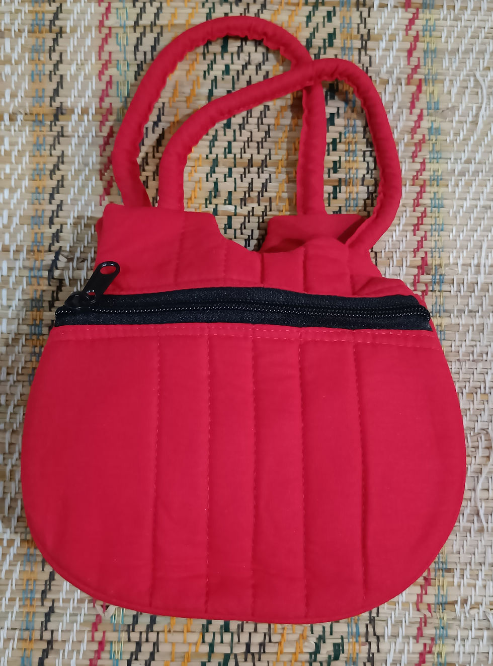 Thumbnail: ABiKA Pipili Applique Cotton Hand Hanging Purse