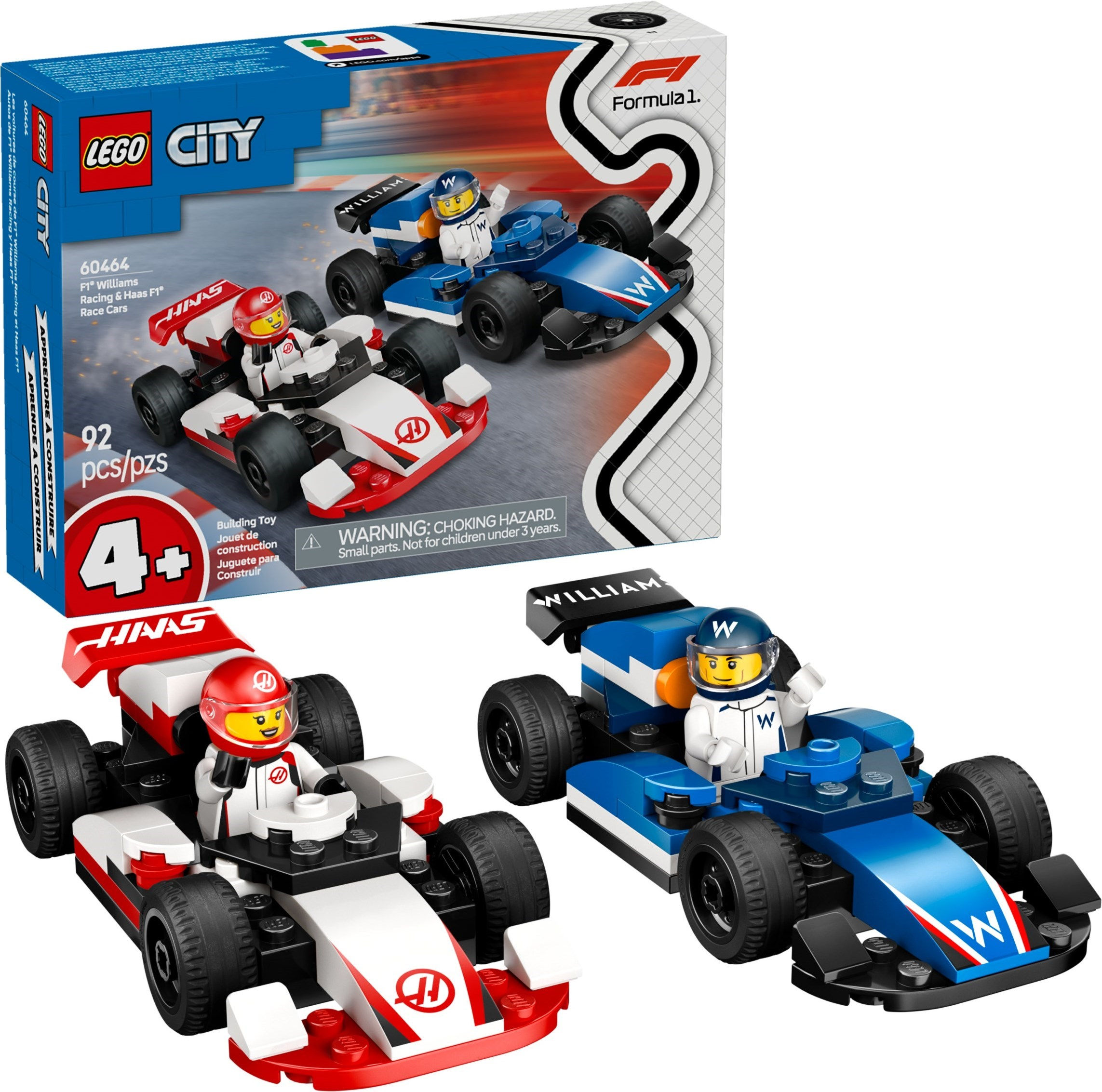 60464 - LEGO® City - Carros de Corrida F1 da Williams Racing e Haas F1
