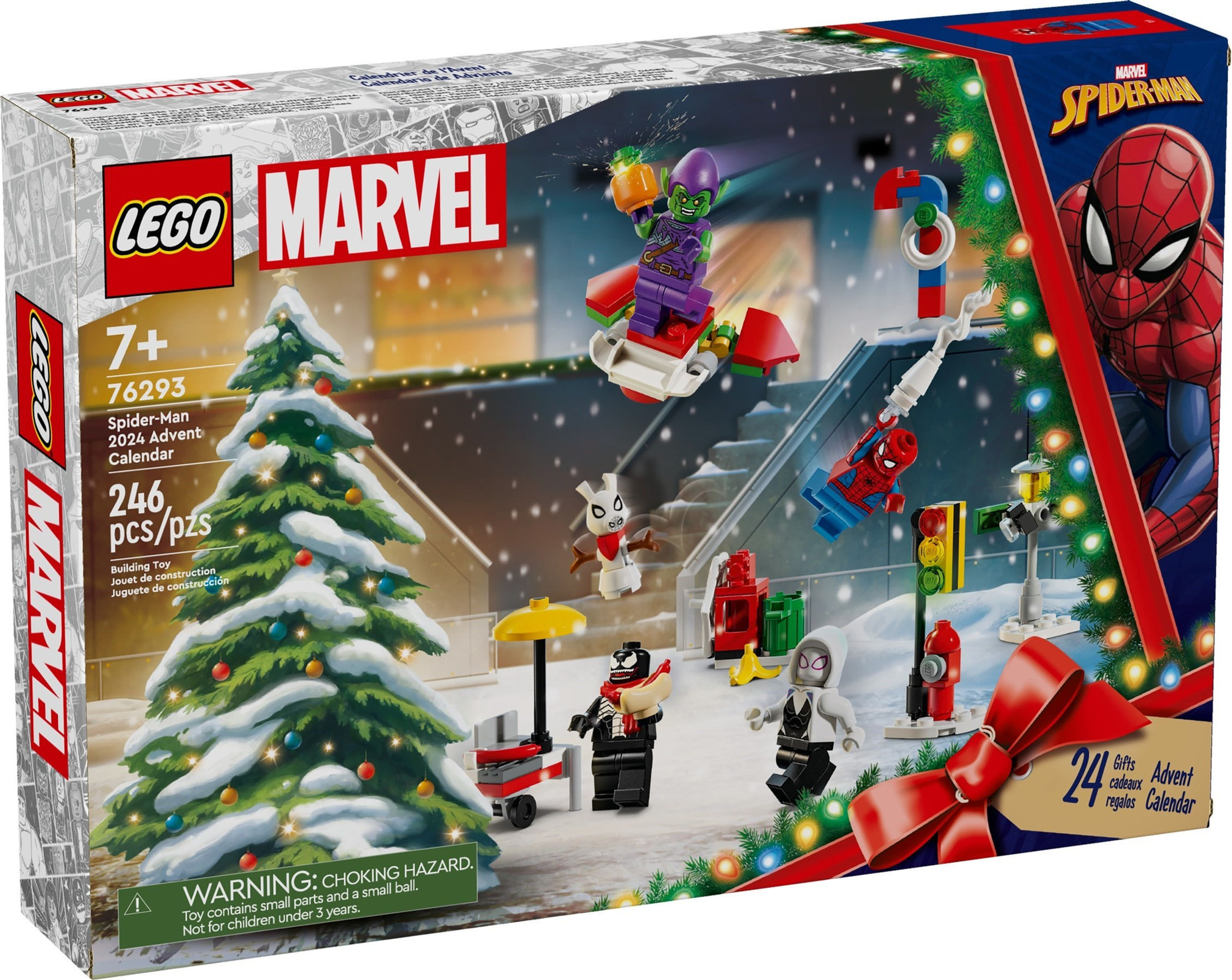 Imqgem da caixa do produto 76293 - Lego Super Heroes -  Marvel - Calendario do Advento do Homem-Aranha 2024