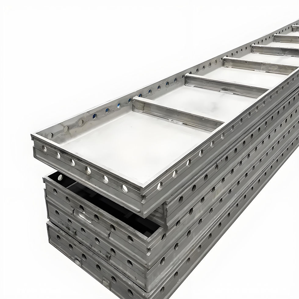 Industrial-grade steel formwork stacking | Silver-grey perforated surface | Standard connection structure | Dedicated for con