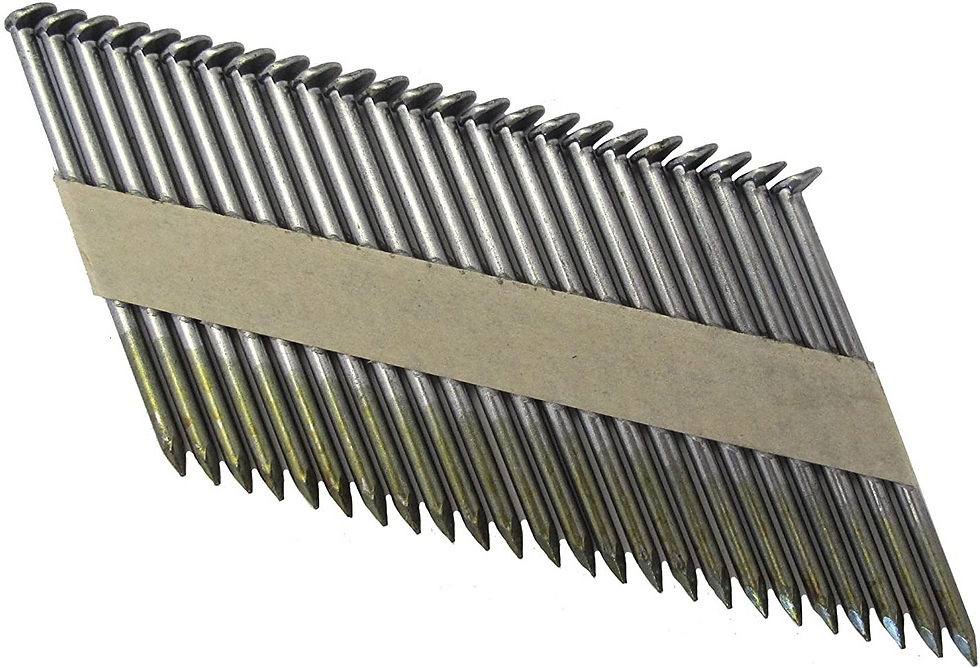 Collated pins with light brown strip