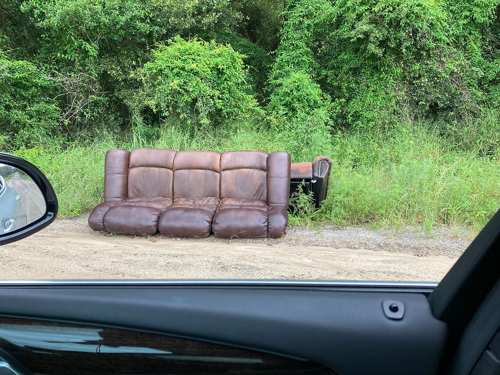 Couch Dumped Side of Road Florida Land
