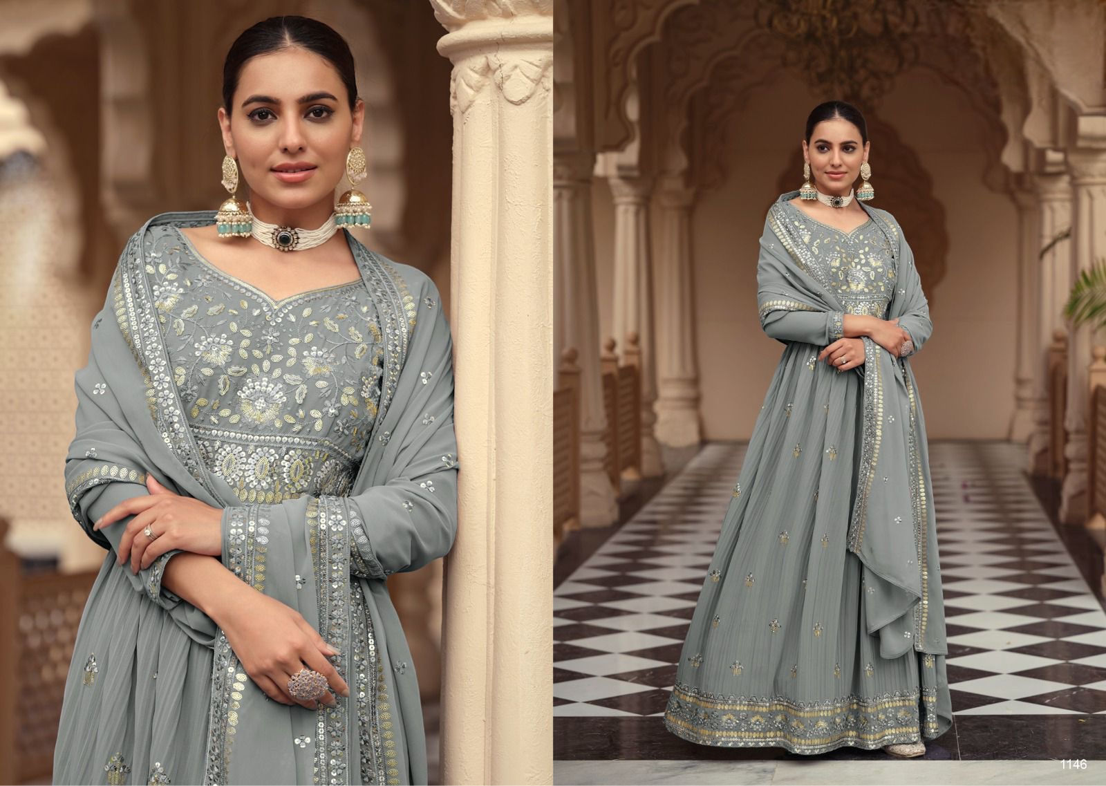 Party wear long georgette dress