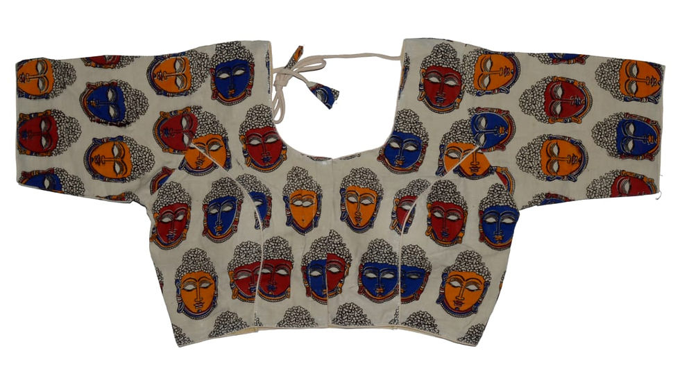 Half White Buddha face blouse