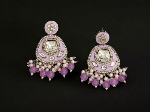 Thumbnail: Enamel Kundan earrings