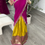 Thumbnail: Size 30 - Banaras half saree set - yellow green and pink