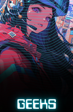 Geeky Anime girl cyberpunk style 