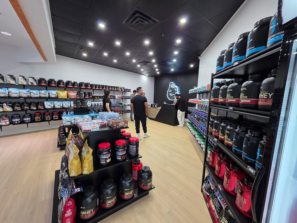 store interior / shelves
BuildApe Nutrition North York supplement store interior