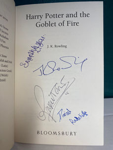 Harry Potter and the Goblet of Fire - Signed by JK Rowling and Main Cast (Daniel Radcliffe, Emma Watson and Rupert Grint)